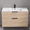 Wall Mounted Bathroom Vanity, Modern, 40